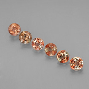 1.43 ct Orange Andalusite Gemstone, Andalusite Gem in Round Facet Shape for Sale.
