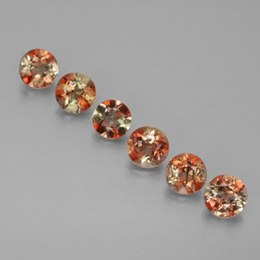 1.30 ct Orange Andalusite Gemstone, Andalusite Gem in Round Facet Shape for Sale.