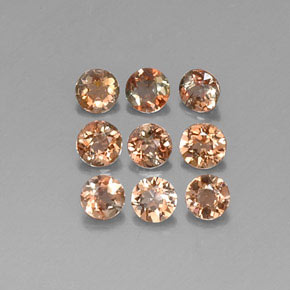 1.31 ct Orange Andalusite Gemstone, Andalusite Gem in Round Facet Shape for Sale.