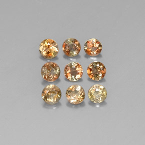 1.21 ct Orange Andalusite Gemstone, Andalusite Gem in Round Facet Shape for Sale.