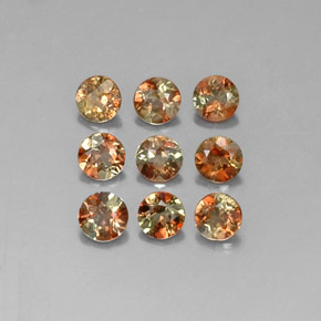1.56 ctw Multicolor Andalusite Gemstones, Andalusite Gems in Round Facet Shape for Sale.