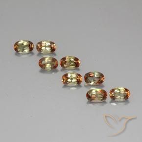 Lot of 8pc Oval Facet Multicolor Andalusite from Brazil - Size 6.1 x 4.1mm, Weight 4.21ct total / avg. 0.53ct each, Color: Multicolor, Mohs Hardness 7.5 suitable for daily wear jewelry, Photo A
