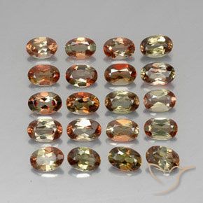 8.19 ctw Multicolor Andalusite Stones, Natural Andalusite in Oval Facet Shape for Sale