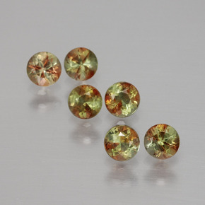 1.15 ctw Multicolor Andalusite Gemstones, Andalusite Gems in Round Facet Shape for Sale.