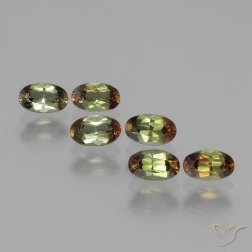 1.71 ctw Multicolor Andalusite Gemstones, Andalusite Gems in Oval Facet Shape for Sale.