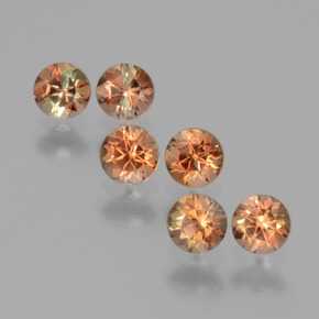 1.17 ctw Multicolor Andalusite Gemstones, Andalusite Gems in Round Facet Shape for Sale.