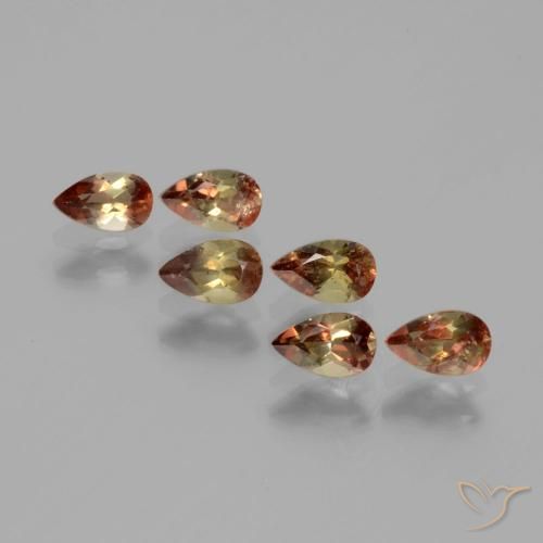 Lote de Andalucita Multicolor Pera de 6 piezas de Brasil - Peso 1,42 ct en total / promedio. 0,24 ct cada uno, Tamaño 5 x 3,1mm, Color: Multicolor, Dureza Mohs 7.5 Adecuado para joyas de uso diario, Photo A