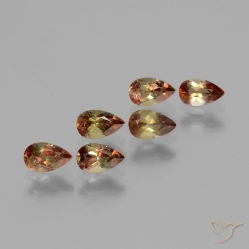 1.42 ctw Multicolor Andalusite Stones, Natural Andalusite in Pear Facet Shape for Sale