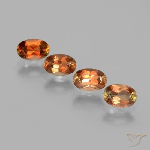 Lot of 4pc Oval Multicolor Andalusite from Brazil - Size 6.1 x 4.1mm, Weight 2.12ct total / avg. 0.53ct each, Mohs Hardness 7.5 suitable for daily wear jewelry, Photo A