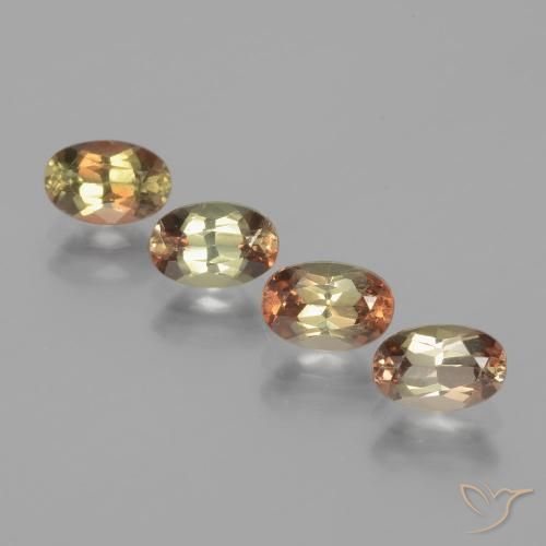 4pc Oval Multicolor Andalusite Lot from Brazil - Weight 2.14ct total / avg. 0.54ct each, Size 6.1 x 4.1mm, Color: Multicolor, Mohs Hardness 7.5 suitable for daily wear jewelry, Photo A
