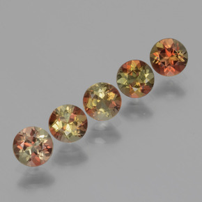 1.34 ctw Multicolor Andalusite Stones, Natural Andalusite in Round Facet Shape for Sale