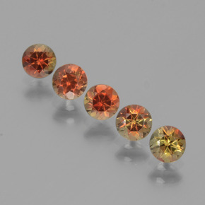 1.47 ctw Multicolor Andalusite Gemstones, Andalusite Gems in Round Facet Shape for Sale.