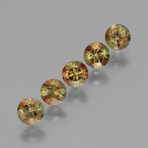 1.58 ctw Multicolor Andalusite Stones, Natural Andalusite in Round Facet Shape for Sale