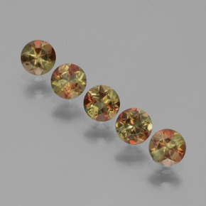 1.37 ctw Multicolor Andalusite Gemstones, Andalusite Gems in Round Facet Shape for Sale.