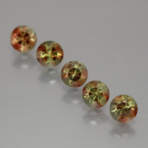 1.43 ctw Multicolor Andalusite Gemstones, Andalusite Gems in Round Facet Shape for Sale.