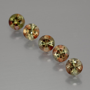 1.47 ctw Multicolor Andalusite Gemstones, Andalusite Gems in Round Facet Shape for Sale.