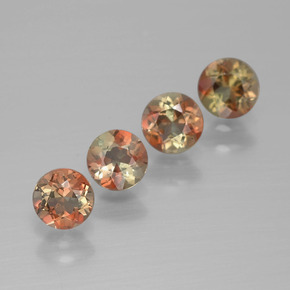 1.16 ctw Multicolor Andalusite Gemstones, Andalusite Gems in Round Facet Shape for Sale.