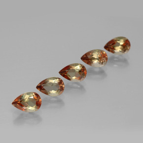 2.28 ctw Multicolor Andalusite Gemstones, Andalusite Gems in Pear Facet Shape for Sale.