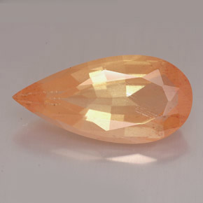 12.28 ct Orange Andesine Labradorite Gemstone, Andesine Labradorite Gem in Pear Facet Shape for Sale.
