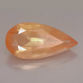 12.28 ct Orange Andesine Labradorite Stone, Natural Andesine Labradorite in Pear Facet Shape for Sale