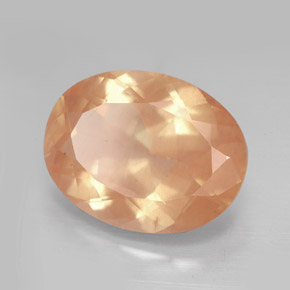 7.92 ct Orange Andesine Labradorite Stone, Natural Andesine Labradorite in Oval Facet Shape for Sale