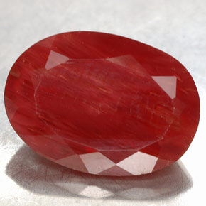3.90 ct Red Andesine Labradorite Gemstone, Andesine Labradorite Gem in Oval Facet Shape for Sale.