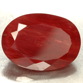 3.90 ct Red Andesine Labradorite Stone, Natural Andesine Labradorite in Oval Facet Shape for Sale