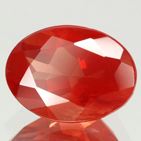 0.93 ct Red Andesine Labradorite Stone, Natural Andesine Labradorite in Oval Facet Shape for Sale