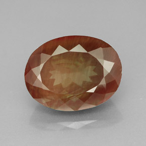 5.92 ct Red Andesine Labradorite Gemstone, Andesine Labradorite Gem in Oval Facet Shape for Sale.