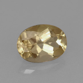 1.58 ct Yellow Andesine Labradorite Stone, Natural Andesine Labradorite in Oval Facet Shape for Sale