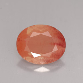 2.91 ct Orange Andesine Labradorite Gemstone, Andesine Labradorite Gem in Oval Facet Shape for Sale.
