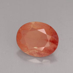2.91 ct Orange Andesine Labradorite Stone, Natural Andesine Labradorite in Oval Facet Shape for Sale