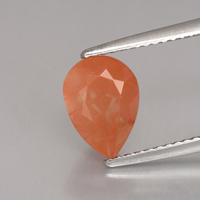1.98 ct Orange Andesine Labradorite Stone, Natural Andesine Labradorite in Pear Facet Shape for Sale