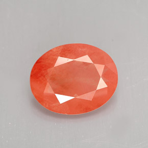 2.47 ct Red Andesine Labradorite Gemstone, Andesine Labradorite Gem in Oval Facet Shape for Sale.