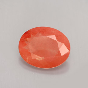 2.47 ct Red Andesine Labradorite Stone, Natural Andesine Labradorite in Oval Facet Shape for Sale