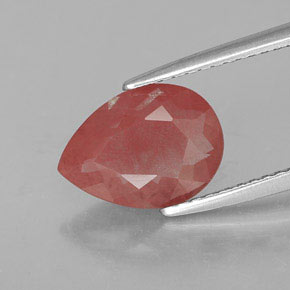 1.88 ct Red Andesine Labradorite Gemstone, Andesine Labradorite Gem in Pear Facet Shape for Sale.