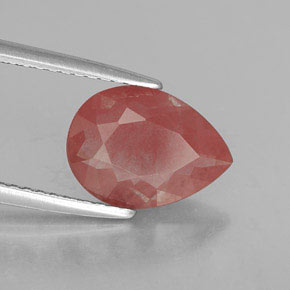 1.88 ct Red Andesine Labradorite Stone, Natural Andesine Labradorite in Pear Facet Shape for Sale