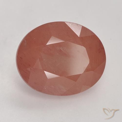 3.16 ct Red Andesine Labradorite Gemstone, Andesine Labradorite Gem in Oval Facet Shape for Sale.