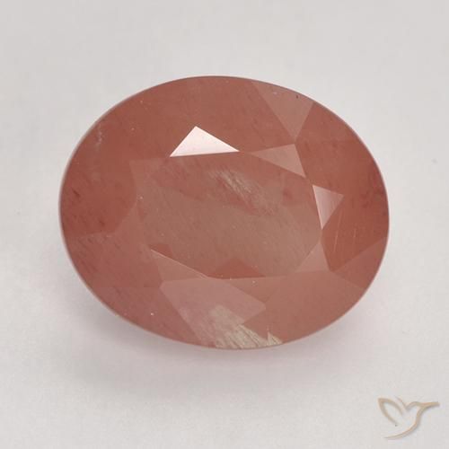 3.16 ct Red Andesine Labradorite Stone, Natural Andesine Labradorite in Oval Facet Shape for Sale