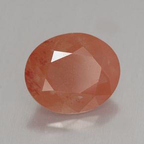 3.16 ct Orange Andesine Labradorite Stone, Natural Andesine Labradorite in Oval Facet Shape for Sale