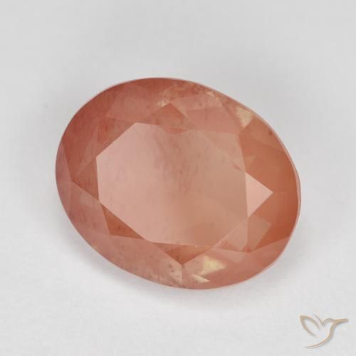 3.59 ct Red Andesine Labradorite Stone, Natural Andesine Labradorite in Oval Facet Shape for Sale