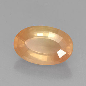 2.89 ct Yellow Andesine Labradorite Stone, Natural Andesine Labradorite in Oval Facet Shape for Sale