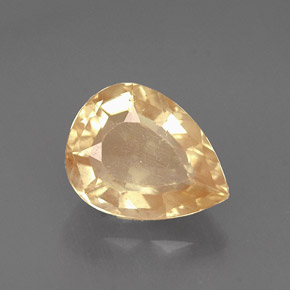 1.58 ct Orange Andesine Labradorite Gemstone, Andesine Labradorite Gem in Pear Facet Shape for Sale.