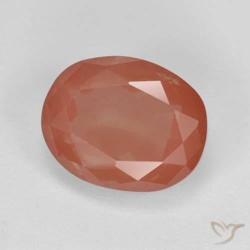 2.94 ct Red Andesine Labradorite Stone, Natural Andesine Labradorite in Oval Facet Shape for Sale