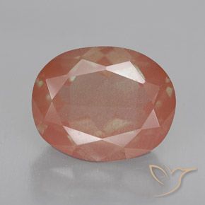 Labradorite andésine rose de 2,48 ct, coupe ovale de 10,1 x 8,1 mm du Congo, Photo A