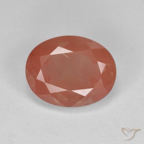 Andesina Labradorite Ovale sfaccettato da 2,21 ct dal Congo, dimensione 9,9 x 7,8mm, purezza Translucent, pietra preziosa naturale Diffuso , Andesina Labradorite 1pc in colore Rosso arrossato, durezza Mohs di 6 - 6,5, Photo A