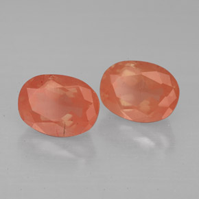 3.03 ct Red Andesine Labradorite Stone, Natural Andesine Labradorite in Oval Facet Shape for Sale
