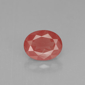 1.35 ct Red Andesine Labradorite Gemstone, Andesine Labradorite Gem in Oval Facet Shape for Sale.