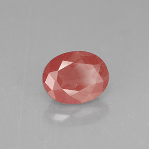 1.35 ct Red Andesine Labradorite Stone, Natural Andesine Labradorite in Oval Facet Shape for Sale