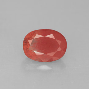 1.40 ct Red Andesine Labradorite Gemstone, Andesine Labradorite Gem in Oval Facet Shape for Sale.